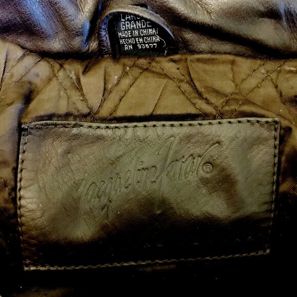 Vintage 90s Jacqueline Ferrar Soft Leather Coat Women's Large Brown Hooded Zip - Picture 8 of 13